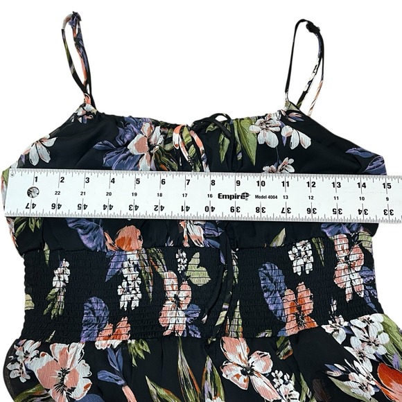 Patrons Of Peace Womens Tropical Floral Print Midi Dress Black Multicolor Sz S - Picture 5 of 8